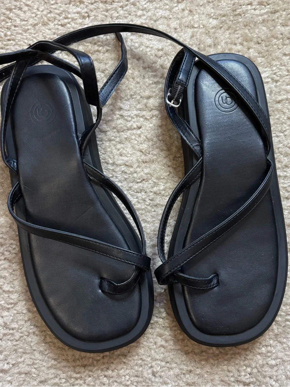 Urban Outfitters Black Strappy Ankle-Tie Sandals